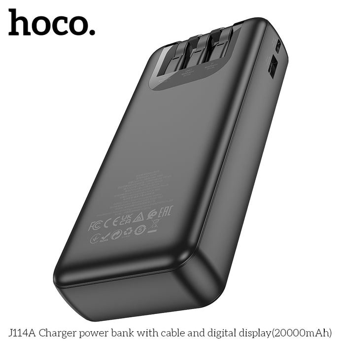 Hoco J114A Charger Power Bank with Cable &amp; Digital Display 20000mAh