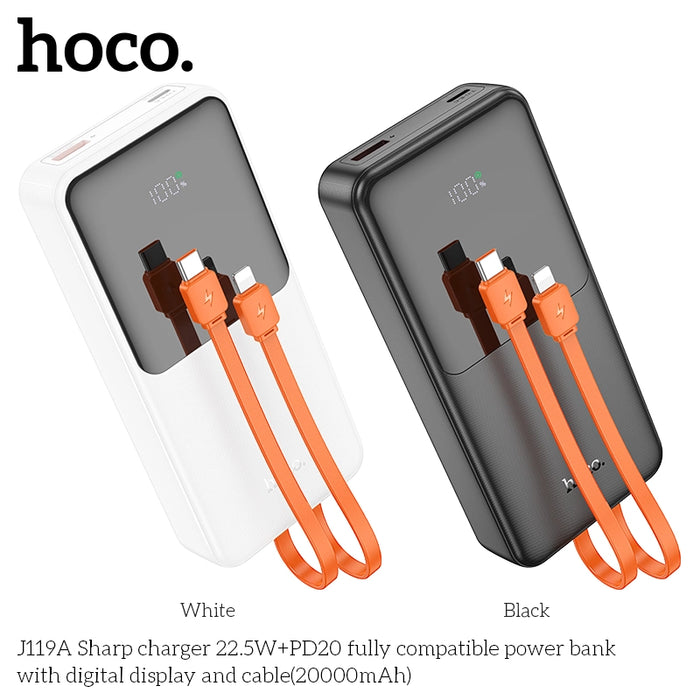 Hoco J119A 22.5W+PD20 Power Bank with Digital Display Cable 20000mAh