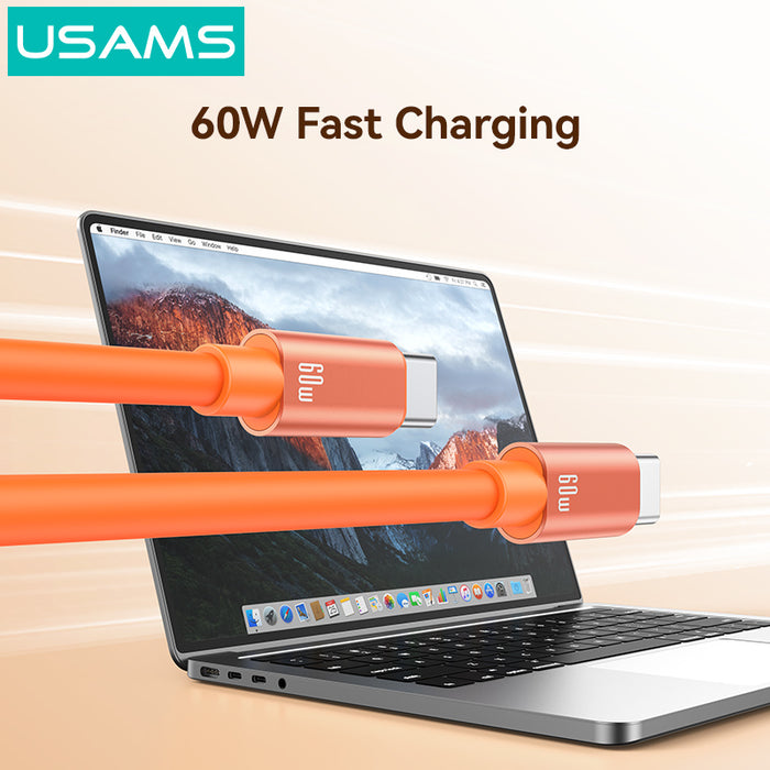 Usams SJ784 Lanyard Cable With Type C- Type C 60w