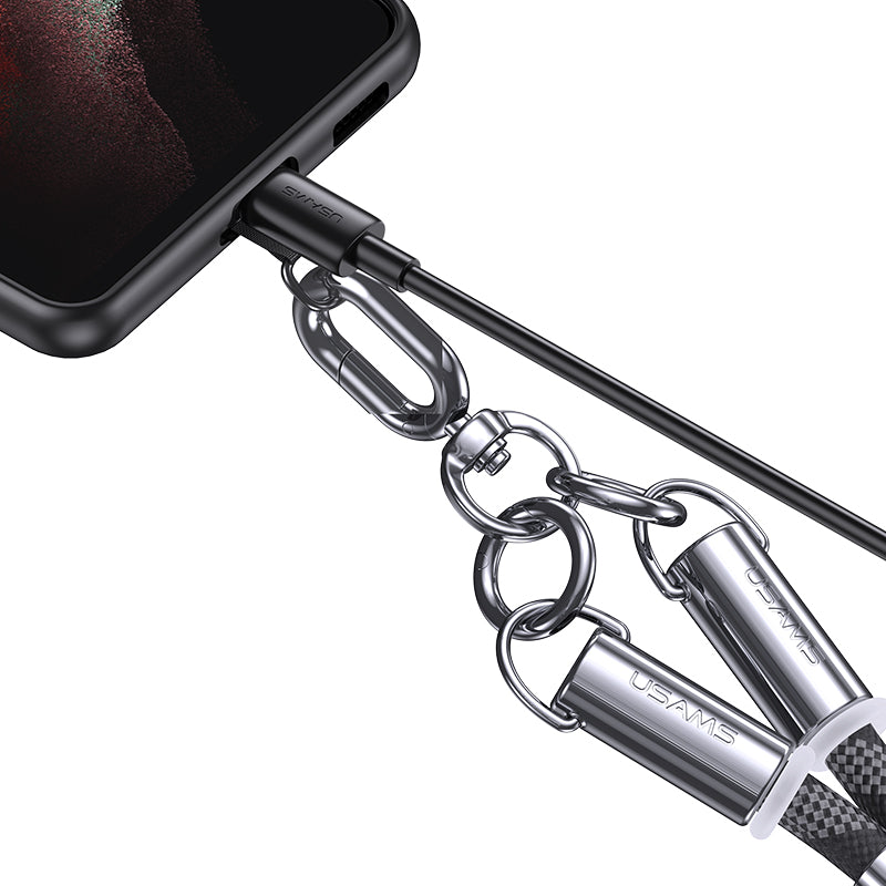 Usams SJ745 2in1 Lanyard With Type C- Type C 60w Cable