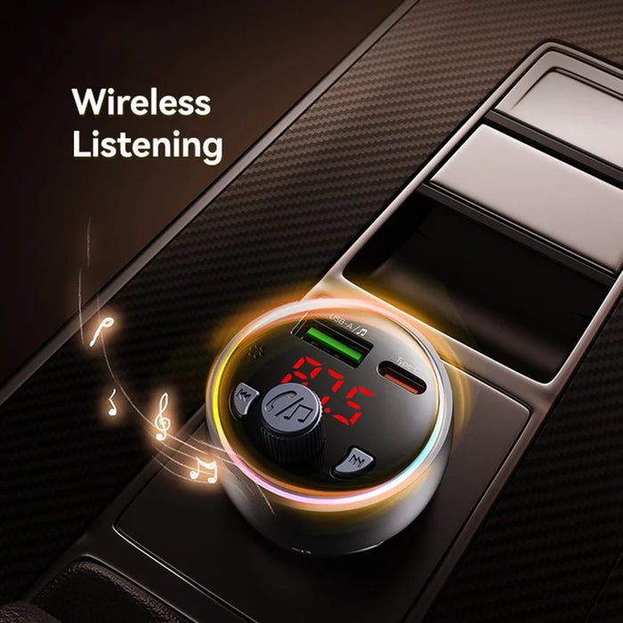 Usams CC-328 BT FM Car Charger 30W Digital Display