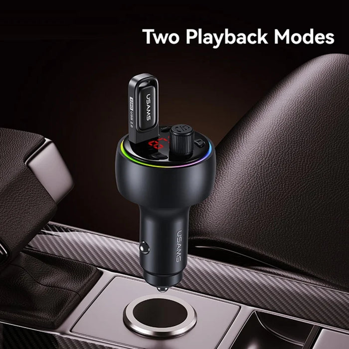 Usams CC-328 BT FM Car Charger 30W Digital Display