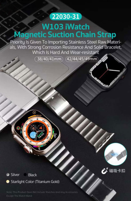 COTECi W103 iWatch Magnetic Chain Strap - 42/44/45/49mm