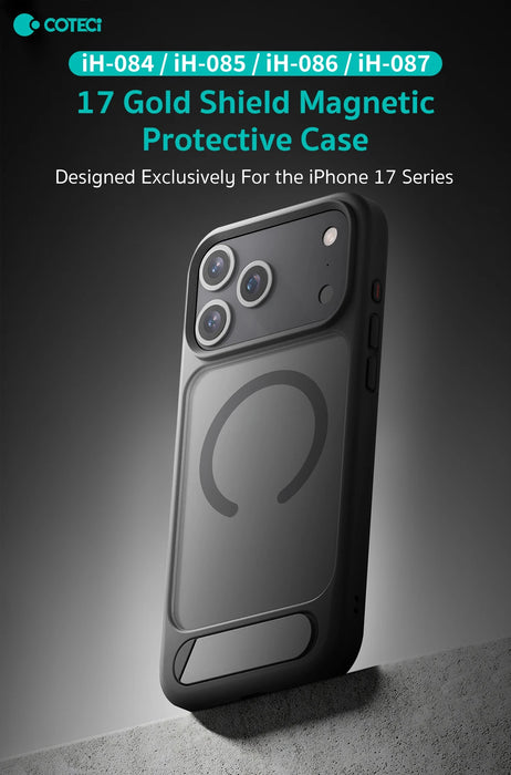 Coteci Gold Shield  Magnetic Suction  Bracket iPhone 17 Pro Case iH-086