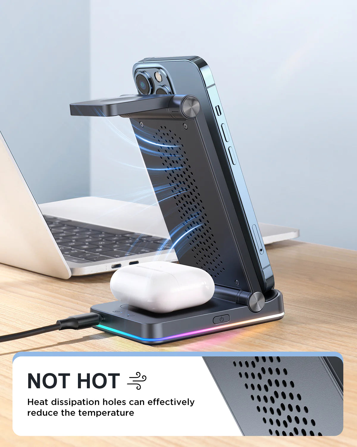 JOYROOM 3 in 1 Foldable Wireless Charging Station
