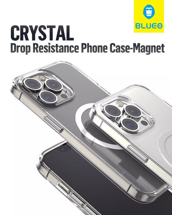 Blue0 iPhone 15 Pro Crystal Drop Magnetic Case