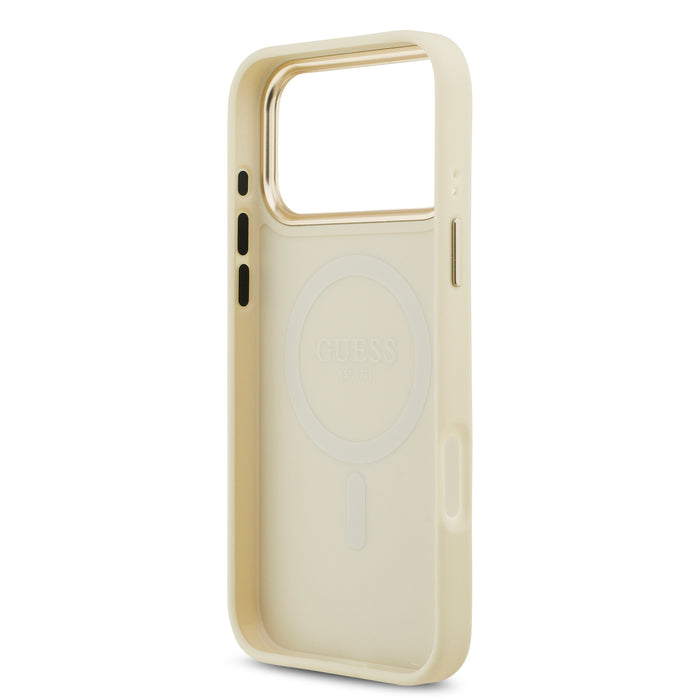 Guess MagSafe Peony Hot Stamp Beige iPhone 18 Pro Max