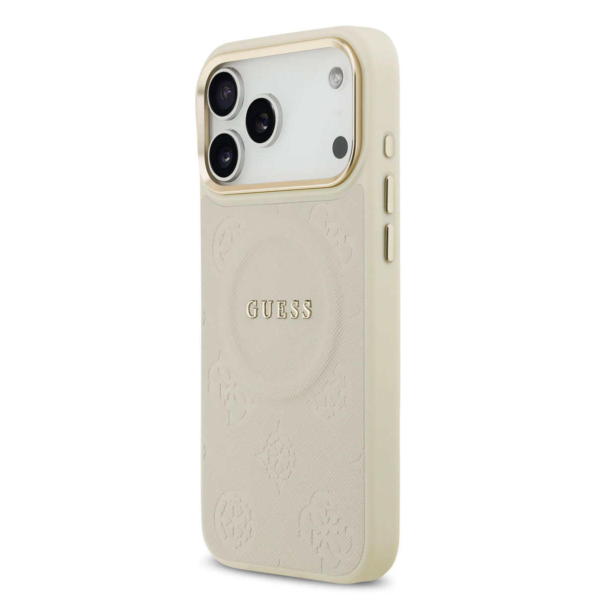 Guess MagSafe Peony Hot Stamp Beige iPhone 17 Pro