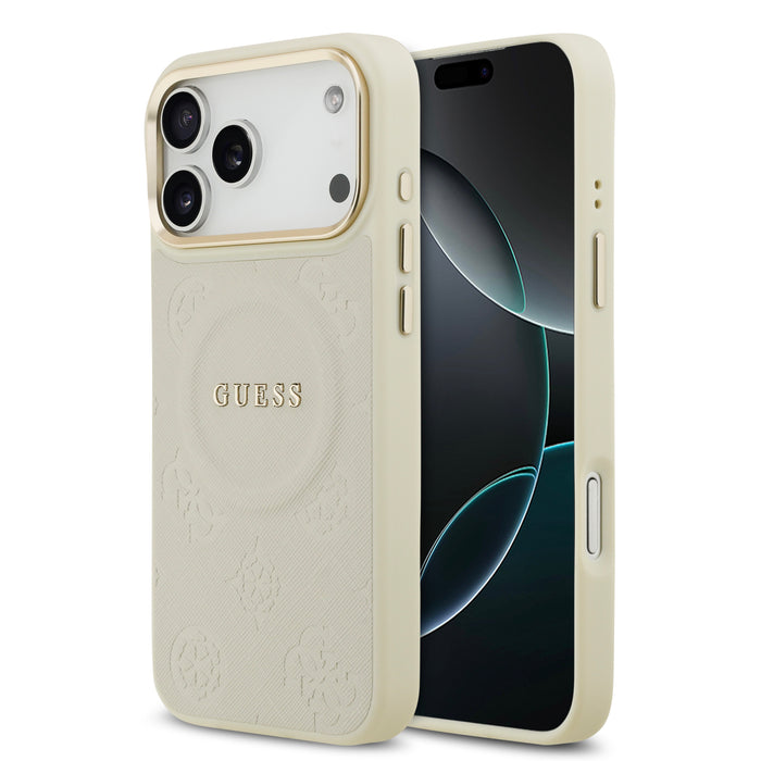 Guess MagSafe Peony Hot Stamp Beige iPhone 18 Pro Max