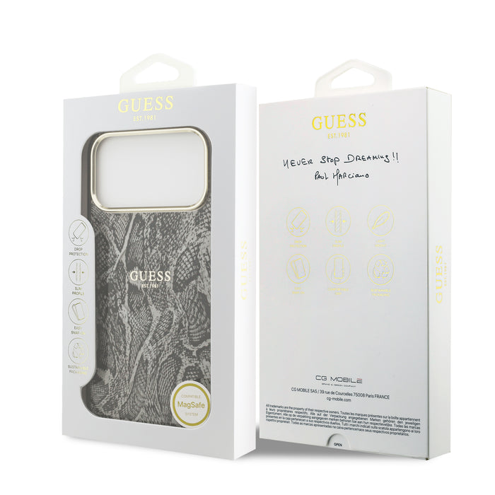 Guess Python Pattern Back Cover Silicone iPhone 17 Pro Max Case