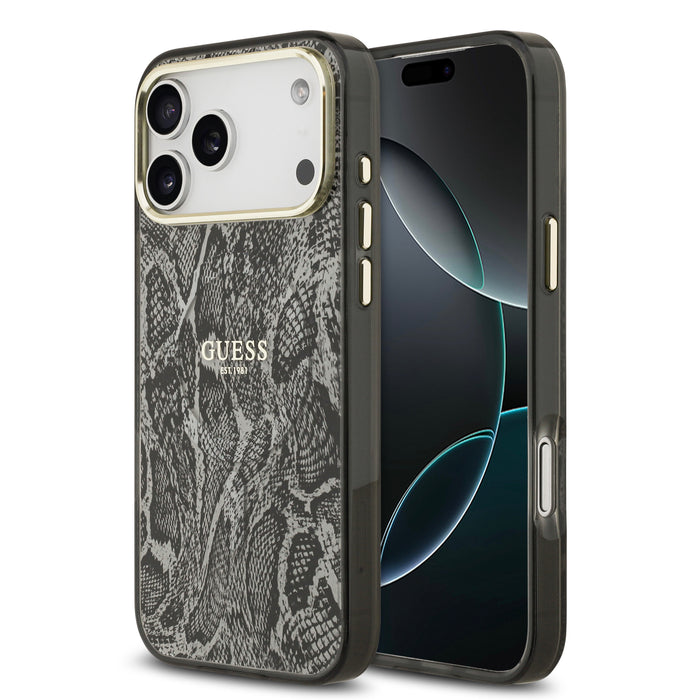 Guess Python Pattern Back Cover Silicone iPhone 17 Pro Max Case
