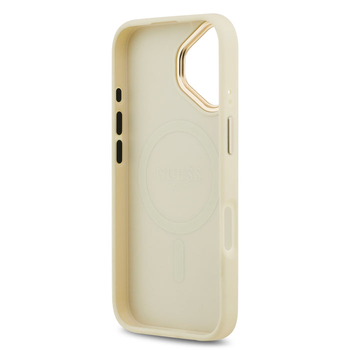 Guess MagSafe Peony Hot Stamp Beige iPhone 17