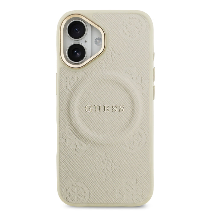 Guess MagSafe Peony Hot Stamp Beige iPhone 17