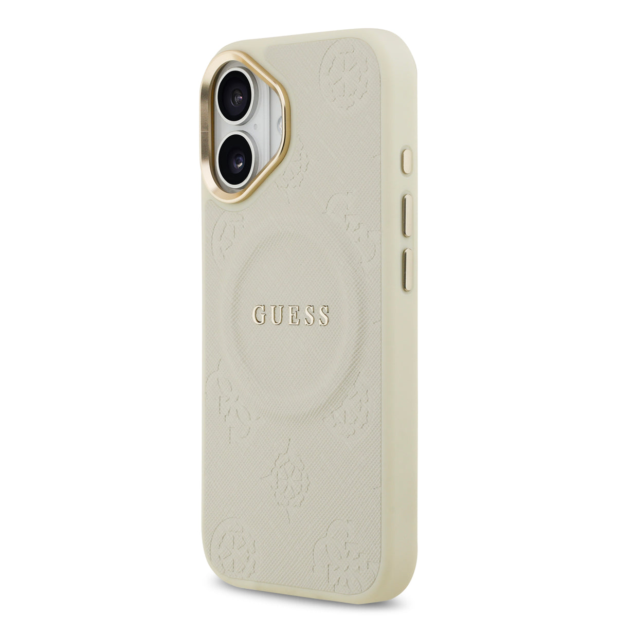 Guess MagSafe Peony Hot Stamp Beige iPhone 17