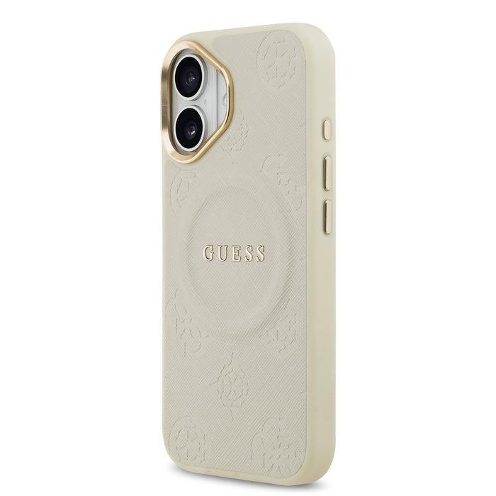 Guess MagSafe Peony Hot Stamp Beige iPhone 17