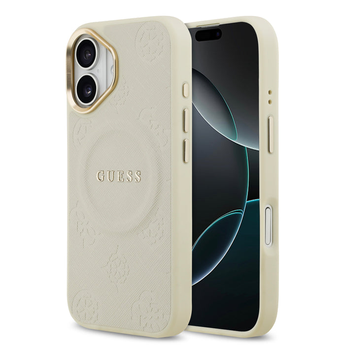 Guess MagSafe Peony Hot Stamp Beige iPhone 17
