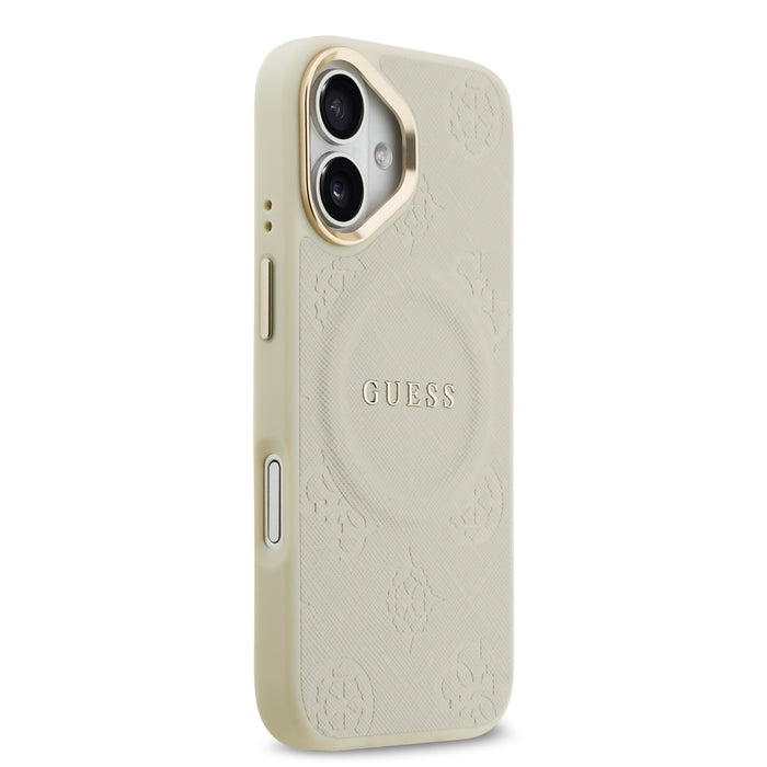Guess MagSafe Peony Hot Stamp Beige iPhone 17