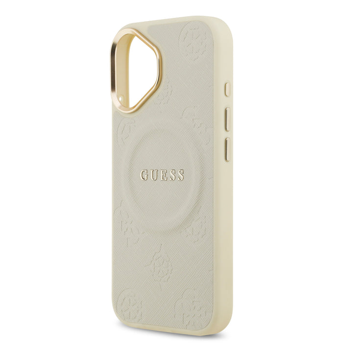 Guess MagSafe Peony Hot Stamp Beige iPhone 17
