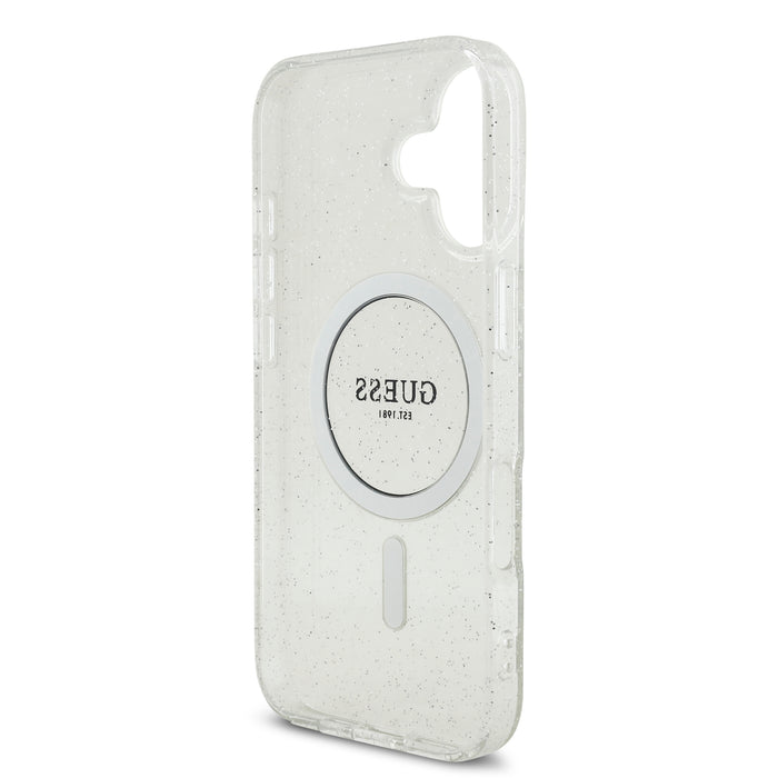 GUESS Glitters Script MagSafe with Strap iPhone 17 Case