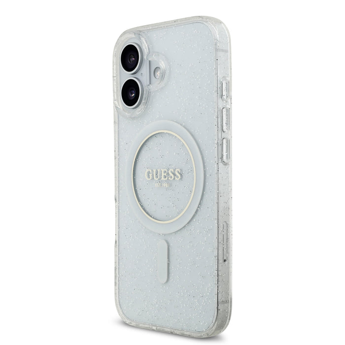GUESS Glitters Script MagSafe with Strap iPhone 17 Case