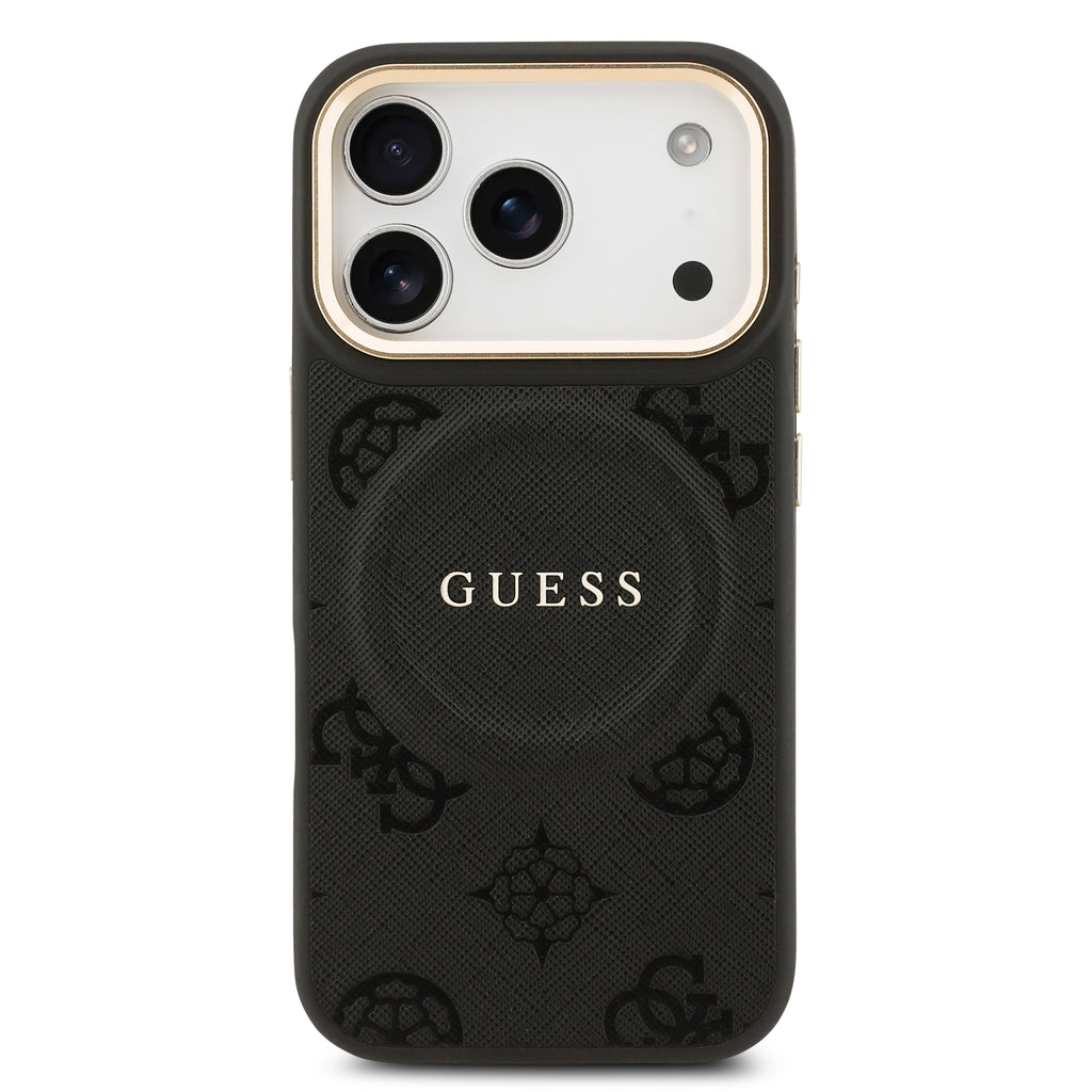 Guess MagSafe Peony Hot Stamp Black iPhone 17 Pro