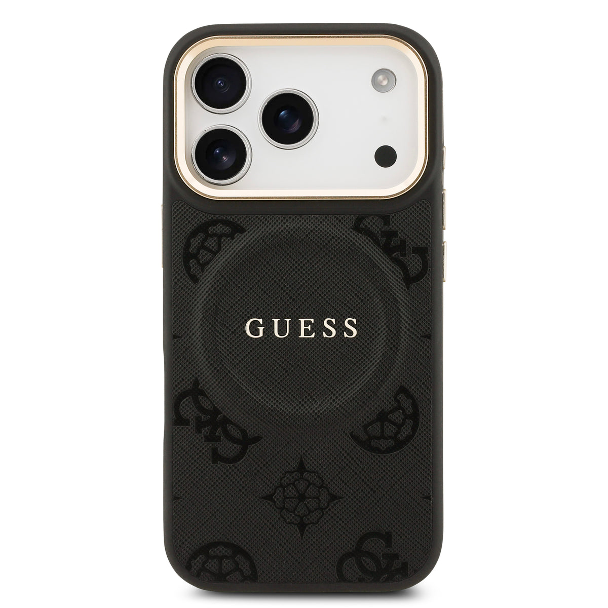 Guess MagSafe Peony Hot Stamp Black iPhone 17 Pro