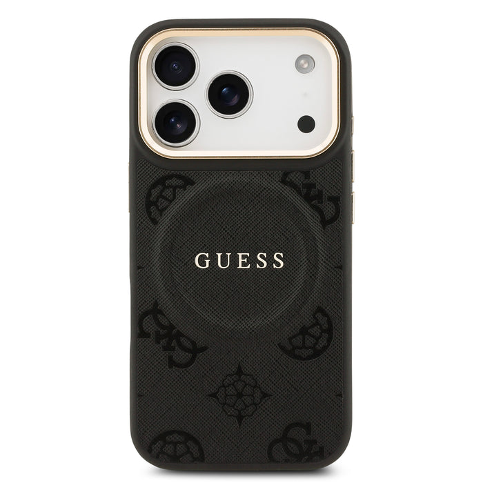 Guess MagSafe Peony Hot Stamp Black iPhone 18 Pro