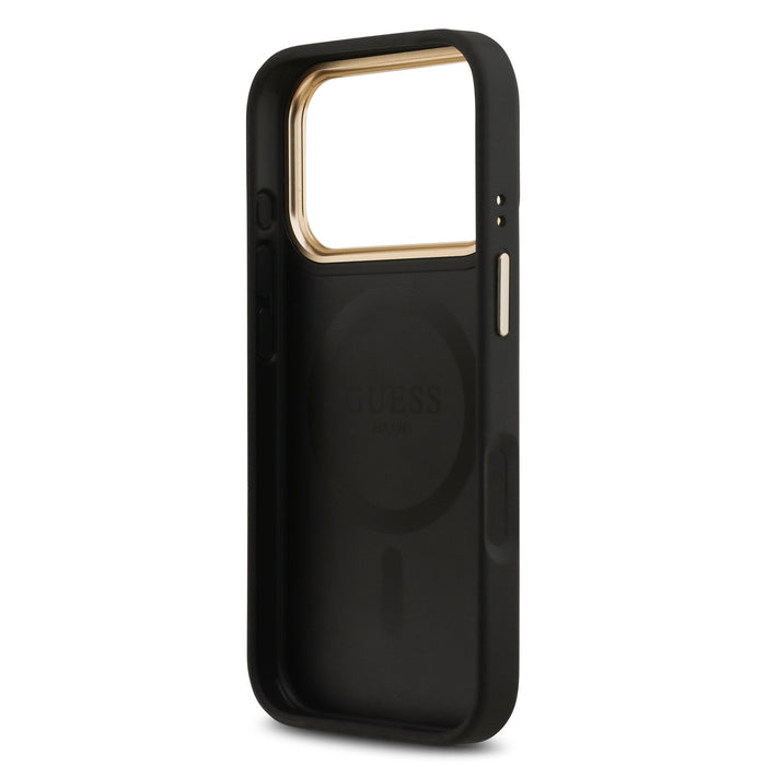 Guess MagSafe Peony Hot Stamp Black iPhone 18 Pro
