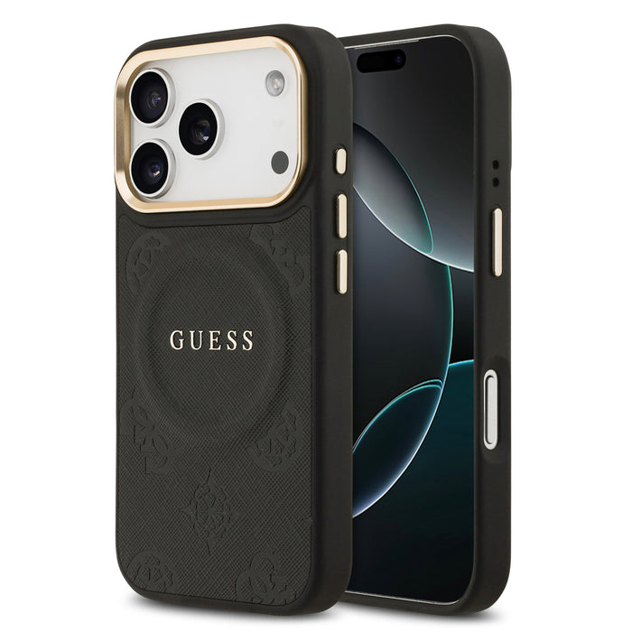 Guess MagSafe Peony Hot Stamp Black iPhone 18 Pro