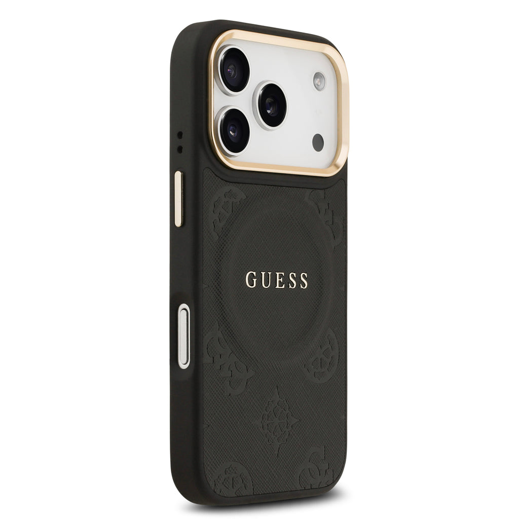 Guess MagSafe Peony Hot Stamp Black iPhone 17 Pro