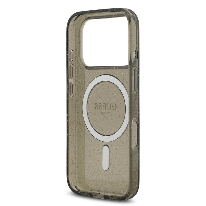 GUESS Glitters Script MagSafe with Strap iPhone 17 Pro Case