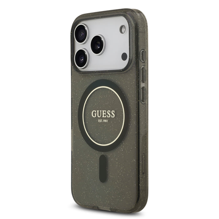 GUESS Glitters Script MagSafe with Strap iPhone 17 Pro Case