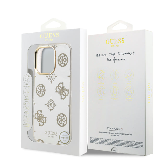 Guess MagSafe Peony Mirror Glitter Gold iPhone 16 Pro Max Case