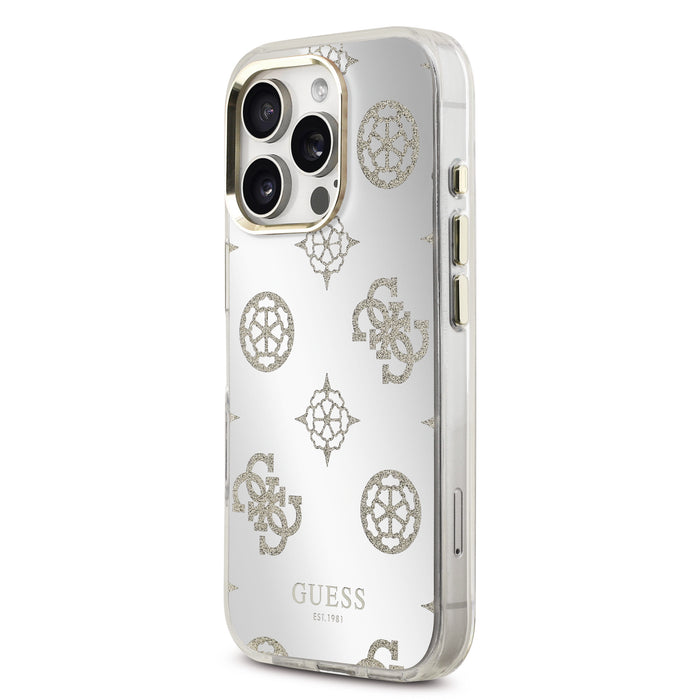 Guess MagSafe Peony Mirror Glitter Gold iPhone 16 Pro Max Case