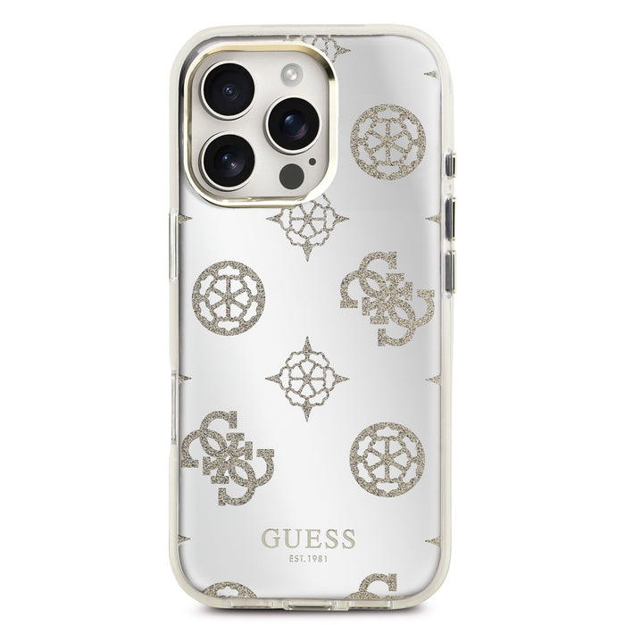 Guess MagSafe Peony Mirror Glitter Gold iPhone 16 Pro Max Case