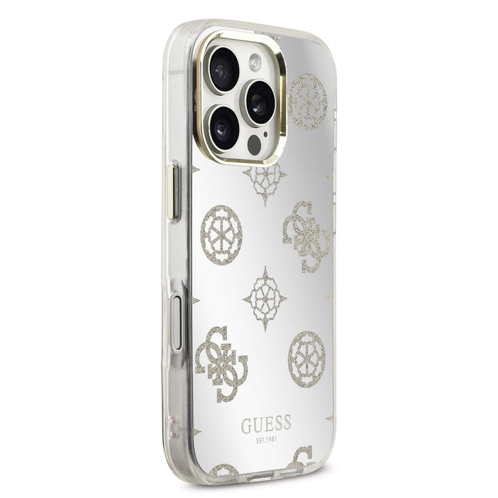 Guess MagSafe Peony Mirror Glitter Gold iPhone 16 Pro Max Case