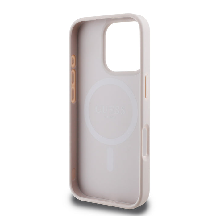 GUESS Saffiano Peony MagSafe iPhone 16 Pro Case