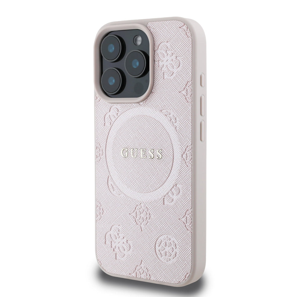 GUESS Saffiano Peony MagSafe iPhone 16 Pro Case