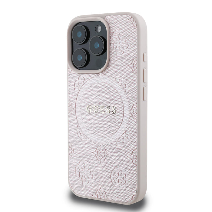 GUESS Saffiano Peony MagSafe iPhone 16 Pro Case