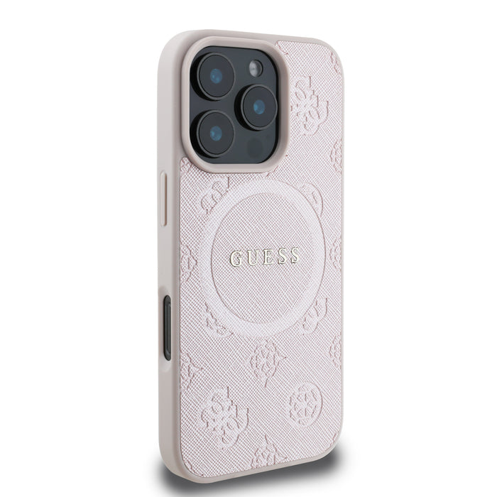 GUESS Saffiano Peony MagSafe iPhone 16 Pro Case