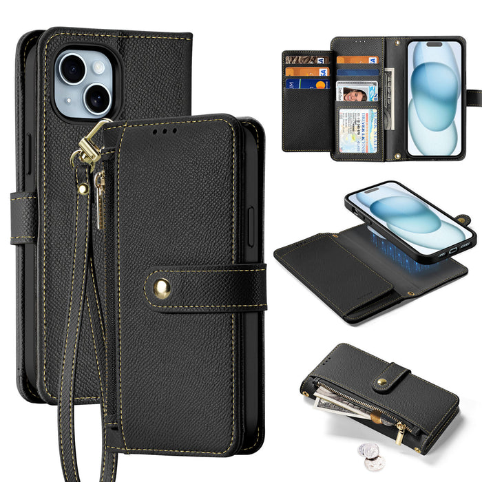 Dux Ducis Lawa Wallet Leather Case for iPhone 15