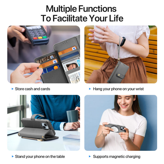 Dux Ducis Lawa Wallet Leather Case for iPhone 15