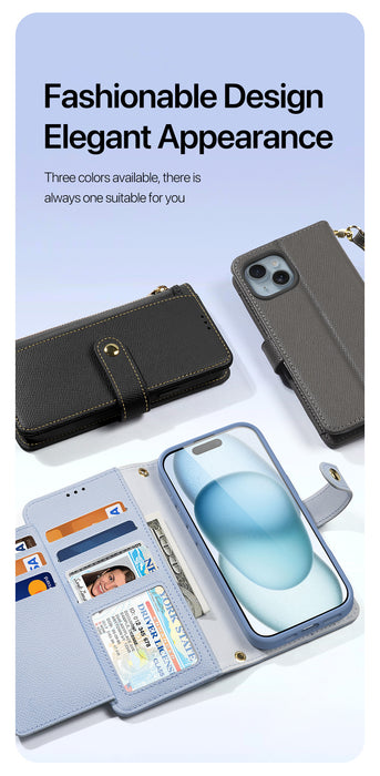Dux Ducis Lawa Wallet Leather Case for iPhone 15