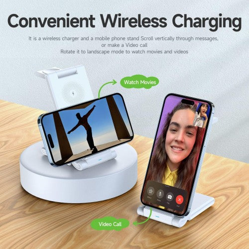 Duzzona w10-02 3-in-1 15W Foldable Wireless Charger