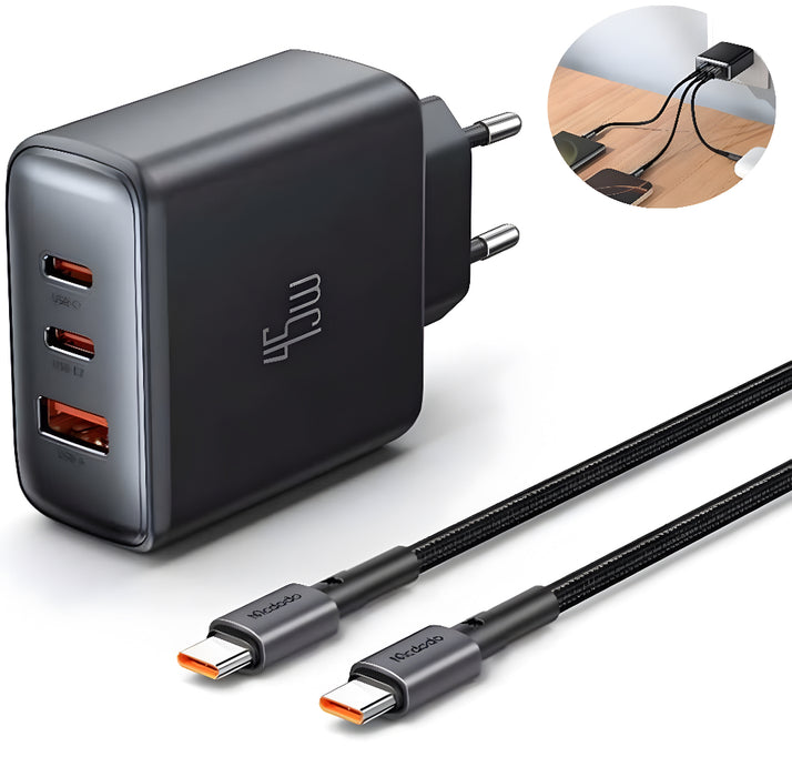Mcdodo 45W 3-Port Fast Charger Set