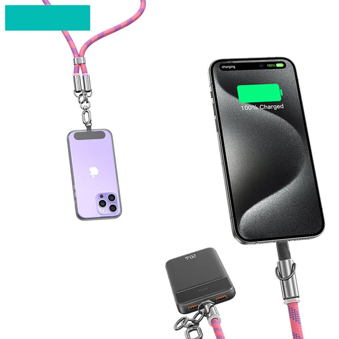 Usams SJ745 2in1 Lanyard With Type C- Lightning 30w Cable