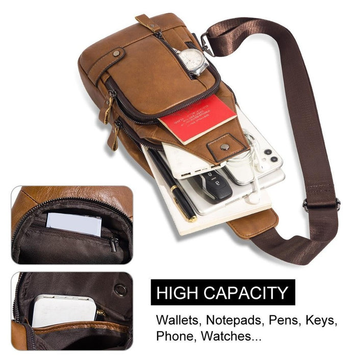 COTECi 14073 Luxury Series Oblique Cross Bag – Genuine Leather