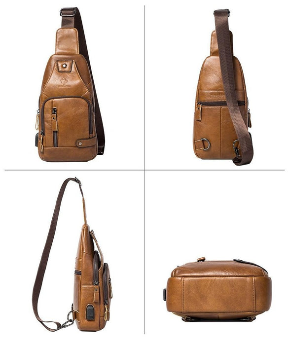 COTECi 14073 Luxury Series Oblique Cross Bag – Genuine Leather