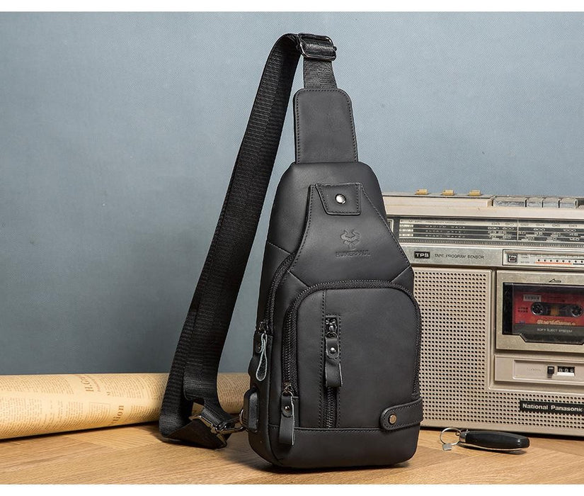 COTECi 14073 Luxury Series Oblique Cross Bag – Genuine Leather