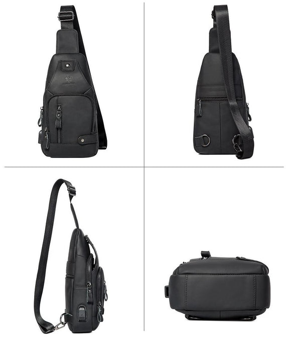 COTECi 14073 Luxury Series Oblique Cross Bag – Genuine Leather